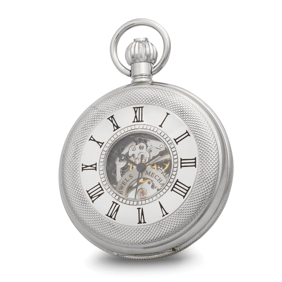 Charles Hubert Chrome-finish Double Cover Open Window Pocket Watch