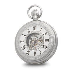 Charles Hubert Chrome-finish Double Cover Open Window Pocket Watch