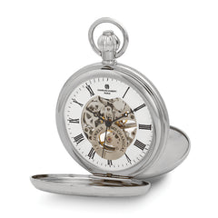 Charles Hubert Chrome-finish Double Cover Open Window Pocket Watch