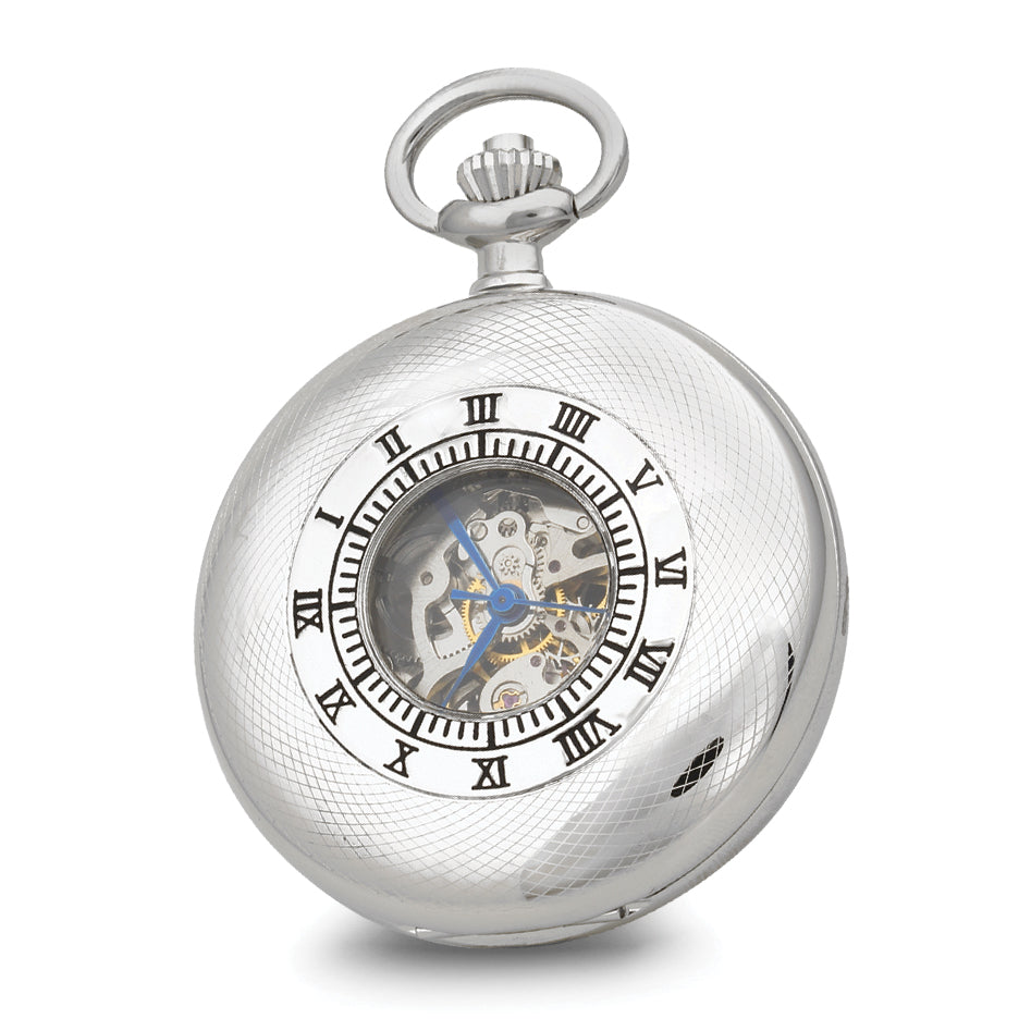 Charles Hubert Chrome-finish Open Window Case Pocket Watch