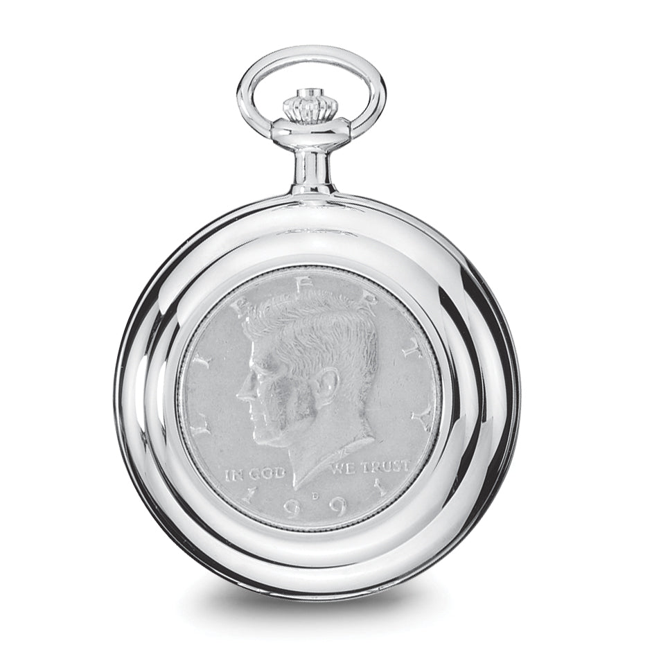 Charles Hubert Half Dollar Coin/Plain Polished Back Pocket Watch
