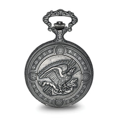 Charles Hubert Antique Chrome-finish Eagle Medallion Pocket Watch
