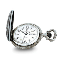 Charles Hubert Antique Chrome & Satin Eagle Medallion Pocket Watch