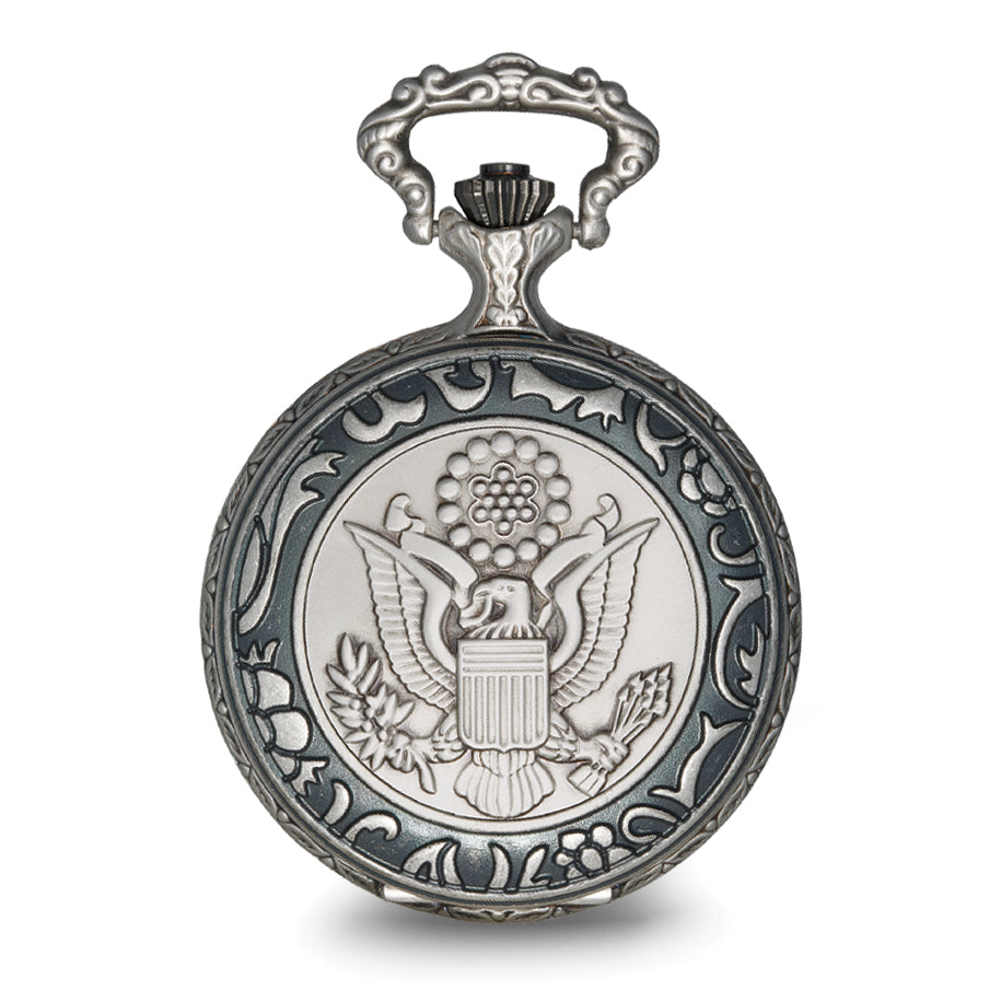 Charles Hubert Antique Chrome & Satin U.S. Seal Pocket Watch