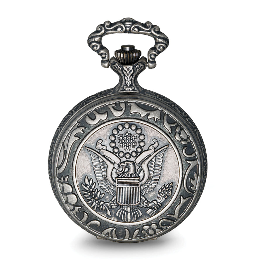 Charles Hubert Antique Chrome-finish U.S. Seal Pocket Watch