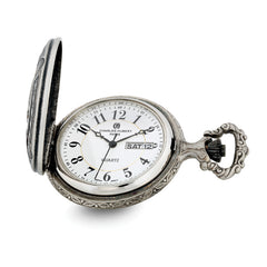 Charles Hubert Antique Chrome & Satin Sailing Ship Pocket Watch