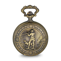 Charles Hubert Antique Gold-finish Hunter & Dog Pocket Watch