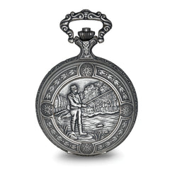 Charles Hubert Antique Chrome-finish Fisherman Pocket Watch