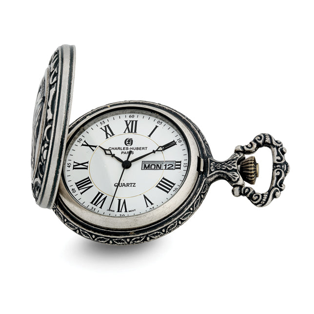 Charles Hubert Antique Chrome-finish Horse Pocket Watch