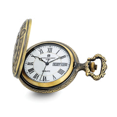 Charles Hubert Antique Gold-finish 2 Horses Pocket Watch
