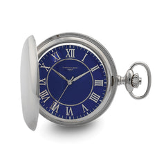Charles Hubert Chrome-finish Blue Dial Quartz Pocket Watch