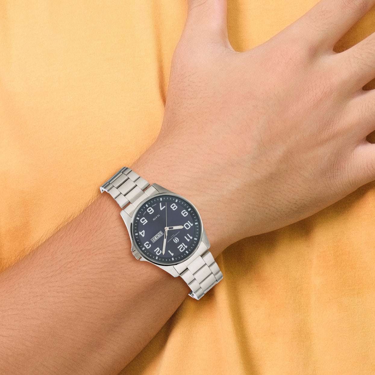 Charles Hubert Stainless Steel Blue Dial Watch