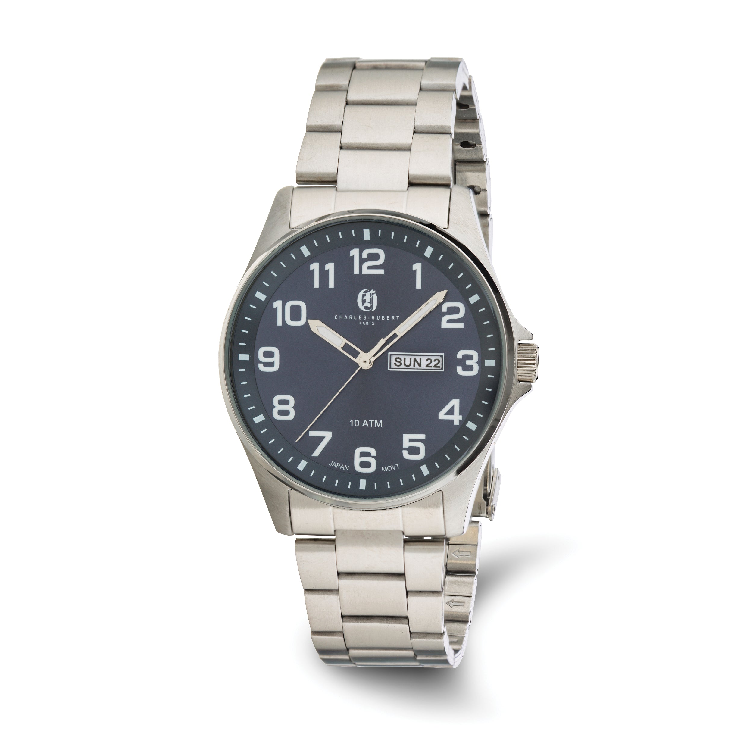Charles Hubert Stainless Steel Blue Dial Watch