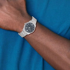 Charles-Hubert Stainless Steel Black Dial with Date Watch