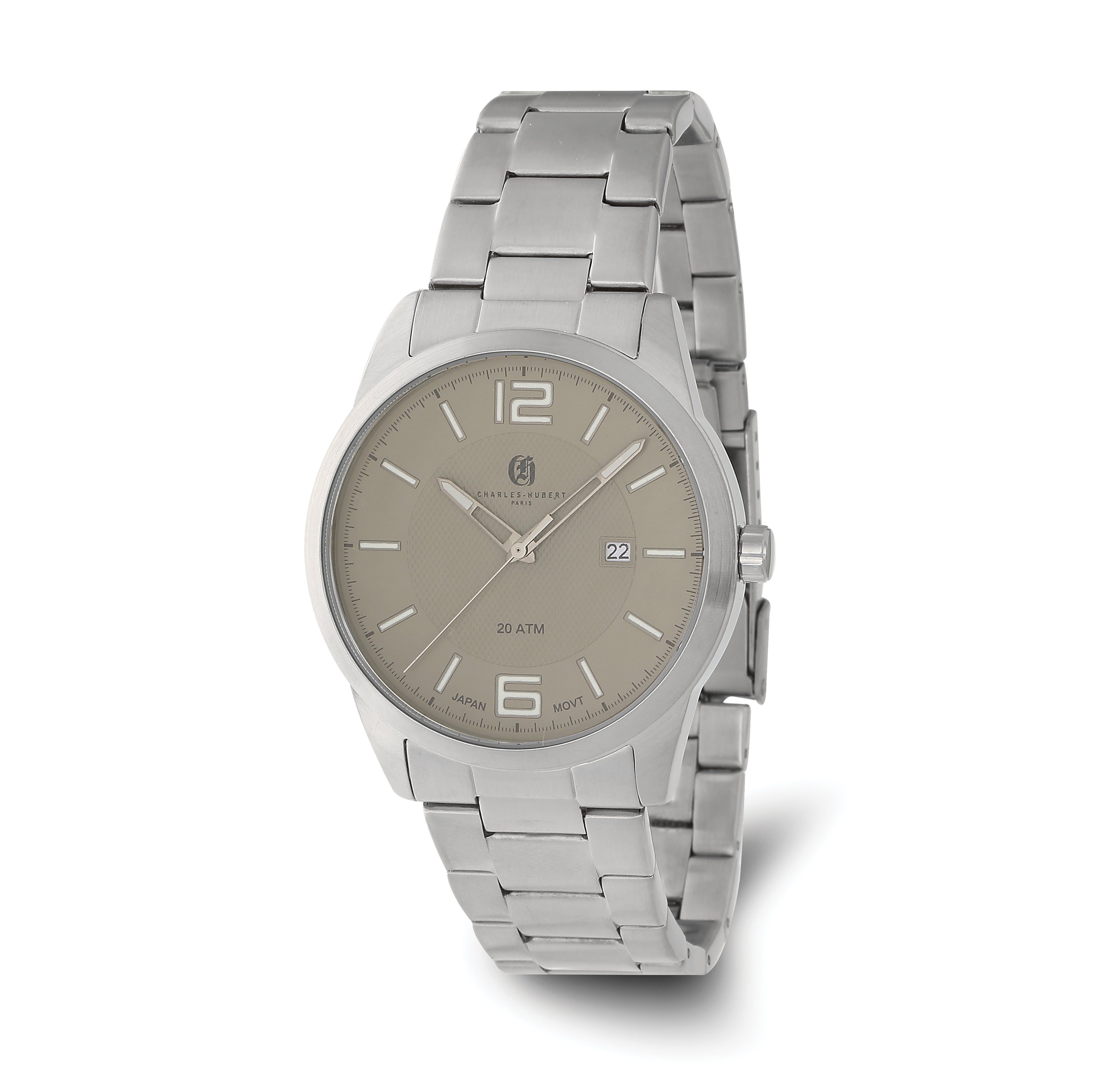 Charles-Hubert Stainless Steel Grey Dial with Date Watch