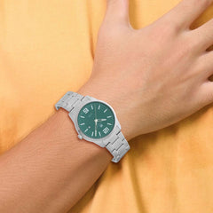 Charles-Hubert Stainless Steel Green Dial with Date Watch