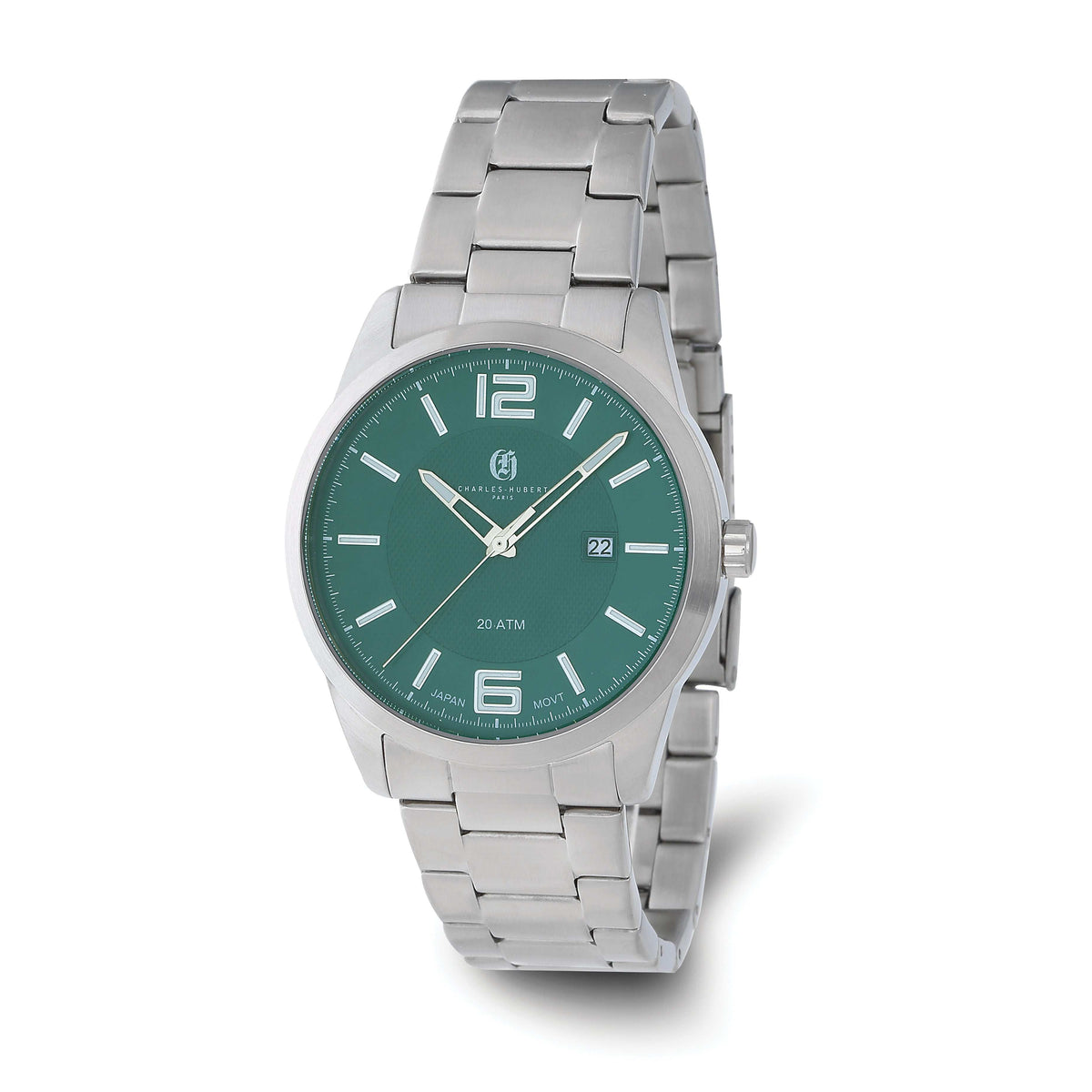 Charles-Hubert Stainless Steel Green Dial with Date Watch