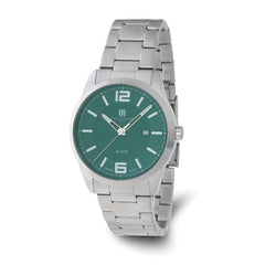Charles-Hubert Stainless Steel Green Dial with Date Watch