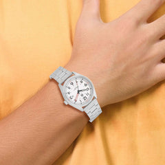 Charles-Hubert Stainless Steel White Dial with Date Watch