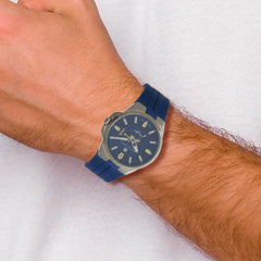 Charles Hubert Gun Metal IP-plated Stainless Steel Blue Dial Watch