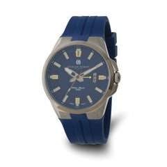 Charles Hubert Gun Metal IP-plated Stainless Steel Blue Dial Watch