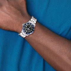 Charles Hubert Stainless Steel Black Dial Watch