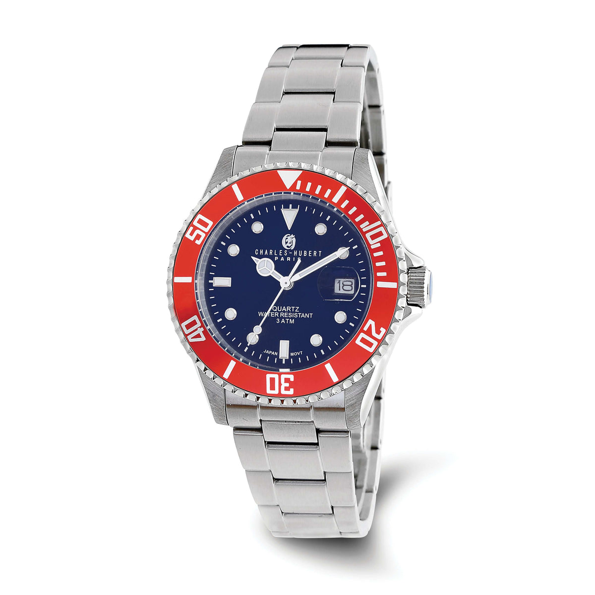 Charles Hubert Stainless Steel Blue Dial Watch