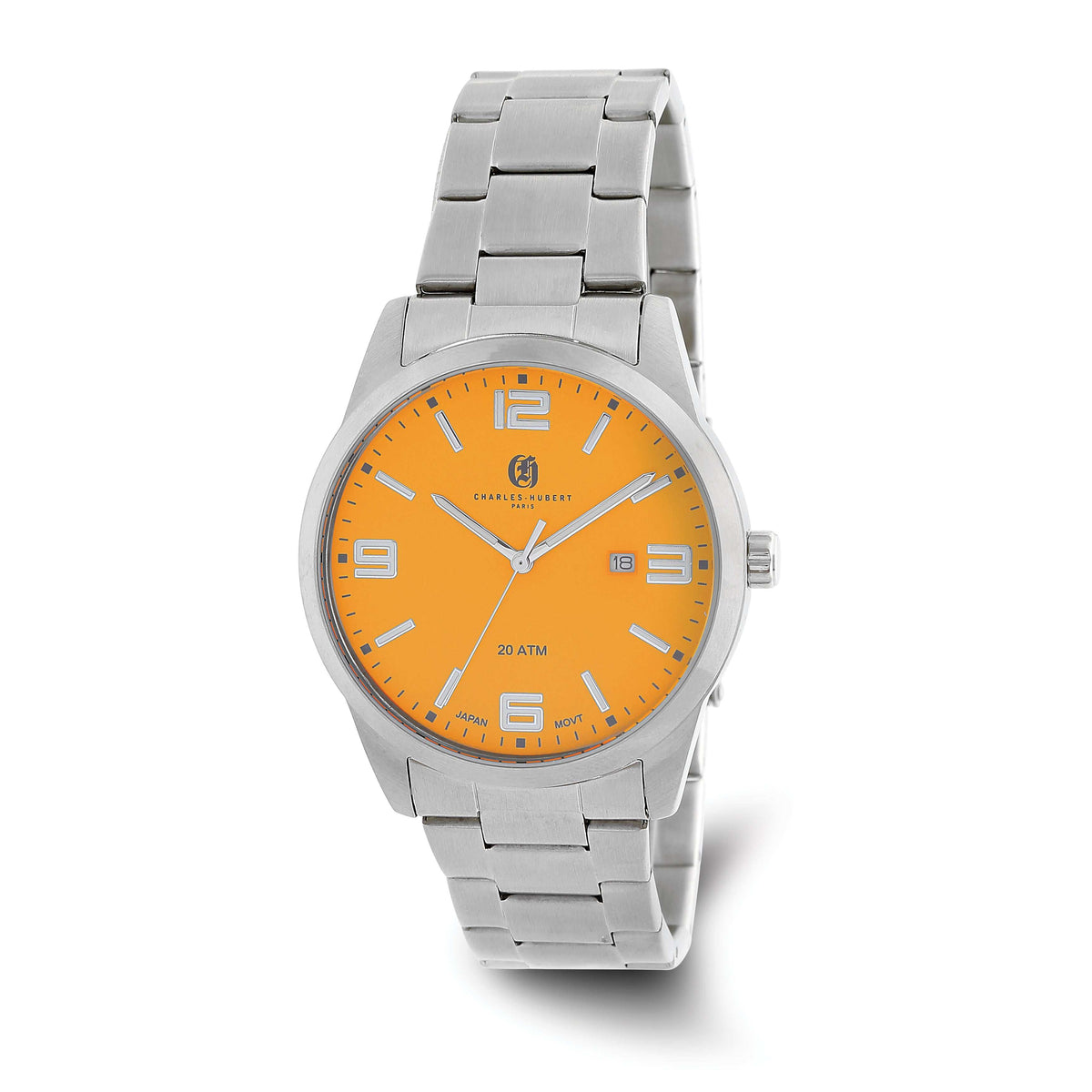 Charles-Hubert Stainless Steel Orange Dial with Date Watch