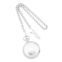 Charles Hubert Chrome-finish White Dial Three Hands Pocket Watch