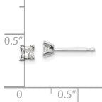 14k White Gold AA Quality Complete Princess Cut Diamond Earrings