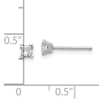 14k White Gold AA Quality Complete Princess Cut Diamond Earrings