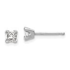 14k White Gold AA Quality Complete Princess Cut Diamond Earrings