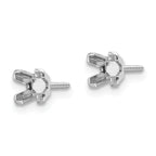 14k White Gold 3.5mm Princess Cut Stud Earring Mounting (No Stone Included)s