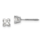 14k White Gold VS Quality Complete Princess Cut Diamond Earrings