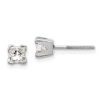 14k White Gold AA Quality Complete Princess Cut Diamond Earrings