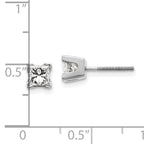 14k White Gold VS Quality Complete Princess Cut Diamond Earrings