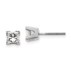 14k White Gold AA Quality Complete Princess Cut Diamond Earrings
