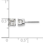14K White Gold 1 ct Princess-Cut Diamond Stud Earrings