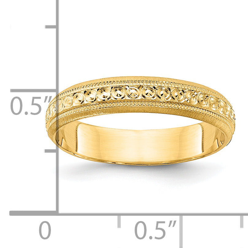 14k 3mm Design Etched Wedding Band