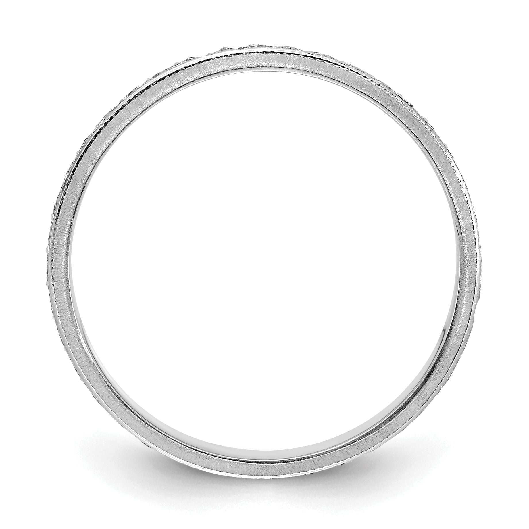 14k White Gold 3.75mm Design Etched Wedding Band Secondary image