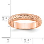 14k Rose Gold 3mm Design Etched Wedding Band