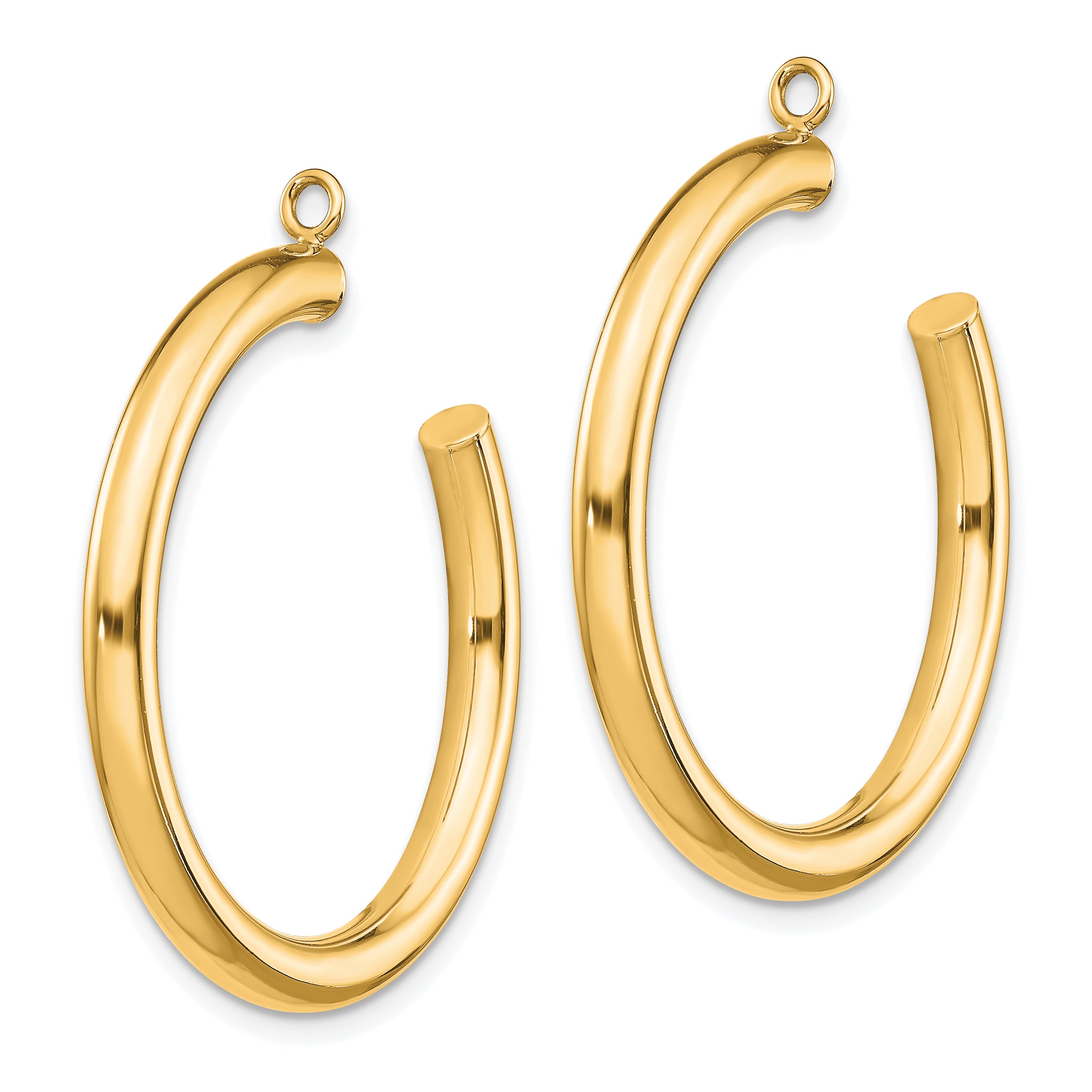 14k Polished Tube Hoop Earring Jackets Secondary image