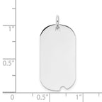 14k White Gold Plain 24.5x13.2mm .018 Gauge Engravable Dog Tag w/Notch Disc