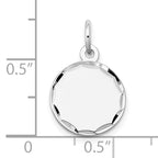 14k White Gold Etched Edge .011 Gauge Engraveable Round 13mm Disc Charm