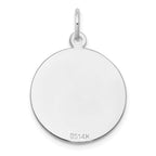 14k White Gold Etched Edge .013 Gauge Engraveable Round 19mm Disc Charm