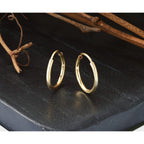 Tube Round Endless Hoop Earrings in 14K Yellow Gold, 14mm - Sophia Jewelers