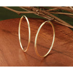 Tube Round Endless Hoop Earrings in 14K Yellow Gold, 1.5x35mm - Sophia Jewelers