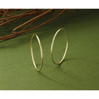 Endless Hoop Earrings in 14K Yellow Gold, 1.5x40mm Satin & Diamond-Cut - Sophia Jewelers