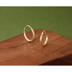 Endless Hoop Earrings in 14K Yellow Gold, 1.5x14mm Satin & Diamond-Cut - Sophia Jewelers