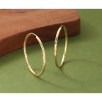 14k 2mm Satin Diamond-cut Endless Hoop Earrings - Sophia Jewelers